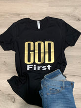 Load image into Gallery viewer, OIG x Haute Baubles: God First T-Shirt
